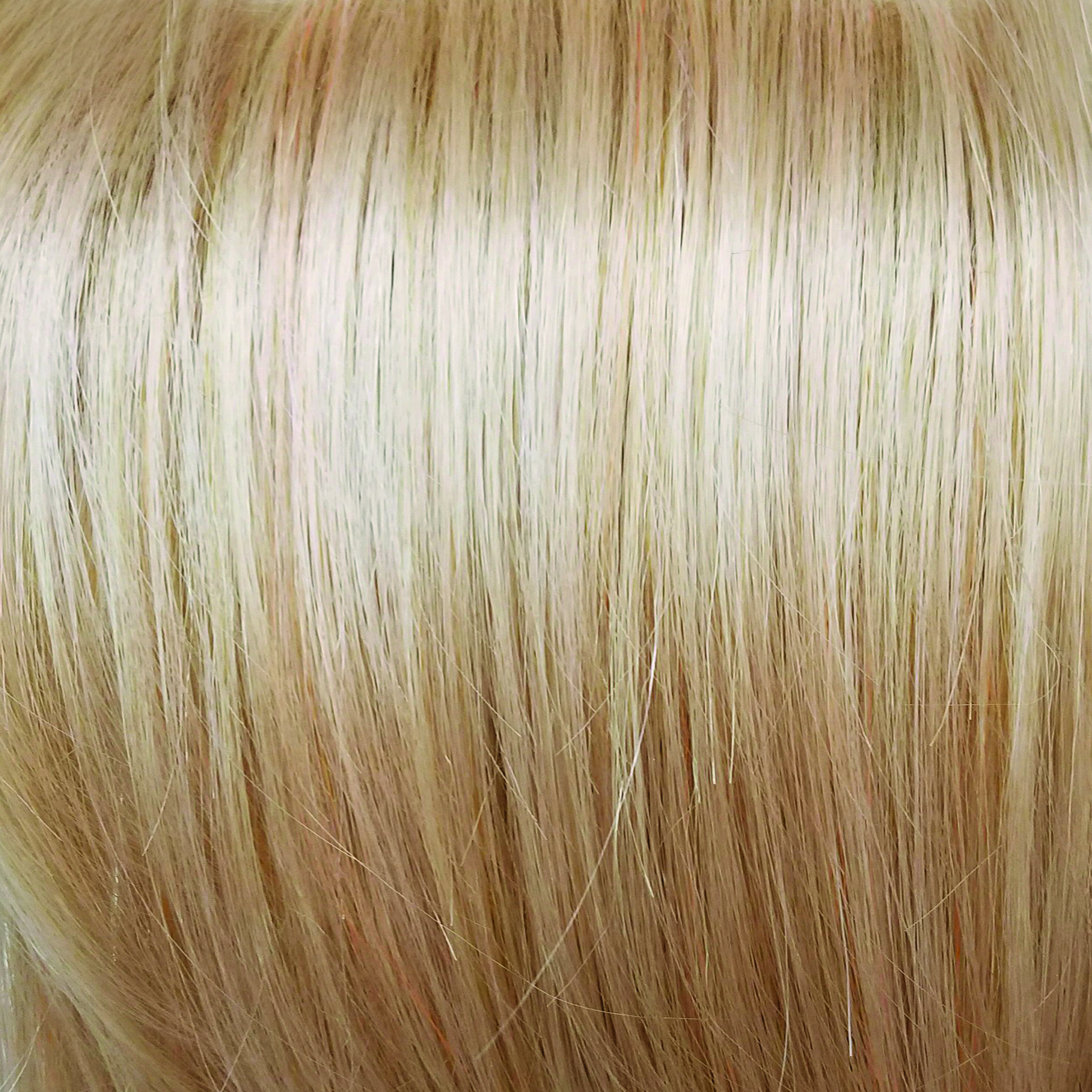 Peach Gold  -  At first glance, this looks like a brilliant medium brown rooted blond, then it pops like a concerto of colored sunbeams with the palest of peaches, limes and lilac pinks. Pastel Rainbow-R is full of surprises.